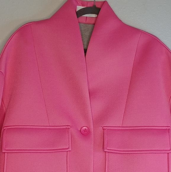 Margot Paris Hot Pink Sz M Button Down Front Jacket - Picture 5 of 12